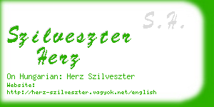 szilveszter herz business card